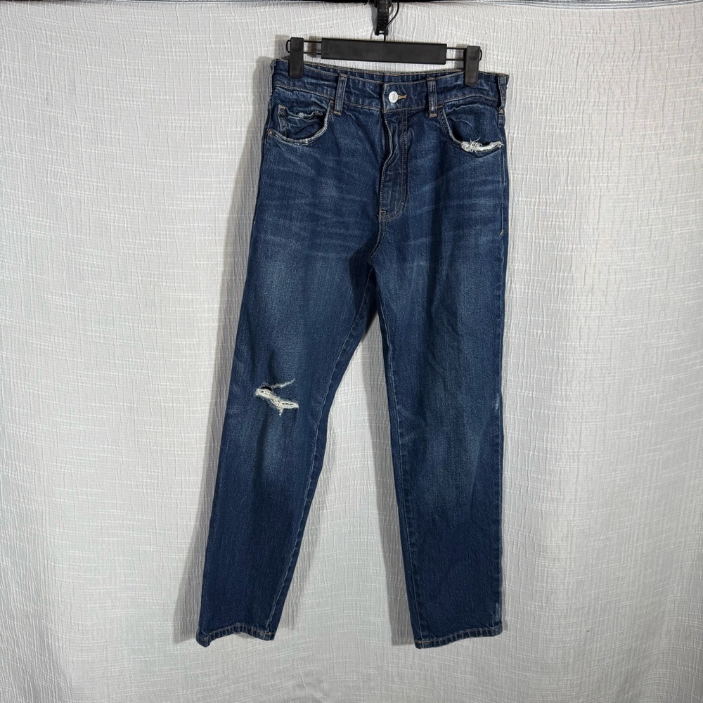 Pilcro Distressed Mid-Rise Slim Straight Jeans – Size 25